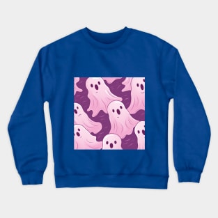 Cute pink ghosts pattern halloween Crewneck Sweatshirt